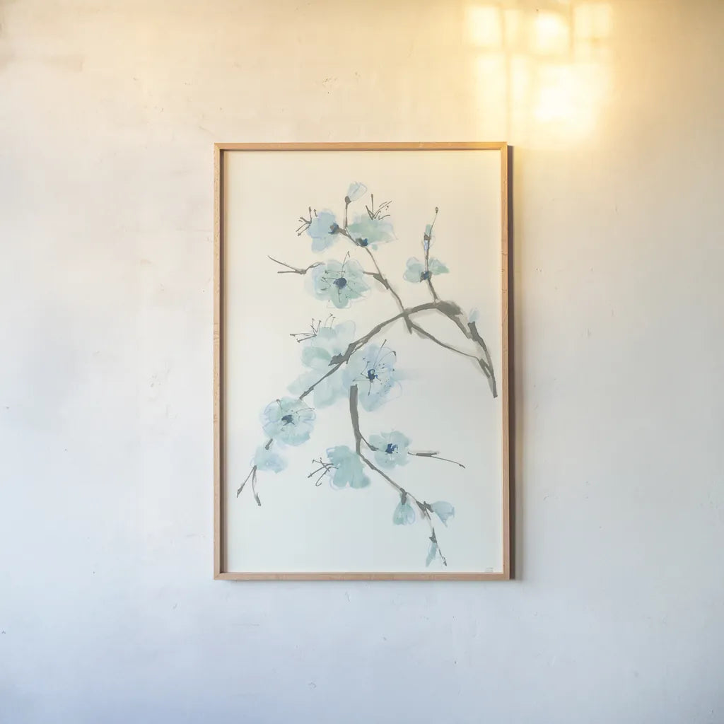 Tinted Branch II by Chris Paschke. shown as a paper print in a natural frame. Available as a archival giclee rolled canvas, fine art paper, or poster print. SKU 55072h.
