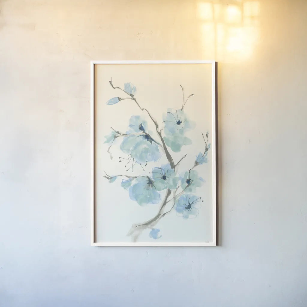Tinted Branch IV by Chris Paschke. shown as a paper print in a white frame. Available as a archival giclee rolled canvas, fine art paper, or poster print. SKU 55074h.