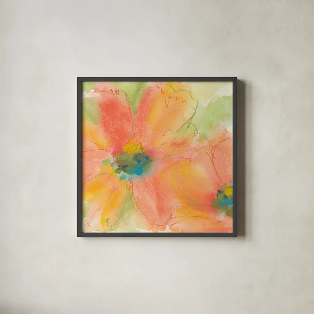 Tinted Cosmos I by Chris Paschke. Shown in a sleek black glass frame for a contemporary gallery look. Available as an archival giclee rolled canvas, fine art paper, or poster print. SKU 50255a.