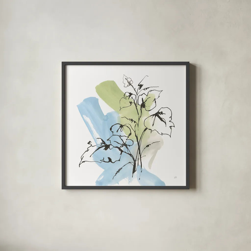 Tinted Ivy I by Chris Paschke. Shown in a sleek black glass frame for a contemporary gallery look. Available as an archival giclee rolled canvas, fine art paper, or poster print. SKU 85777a.