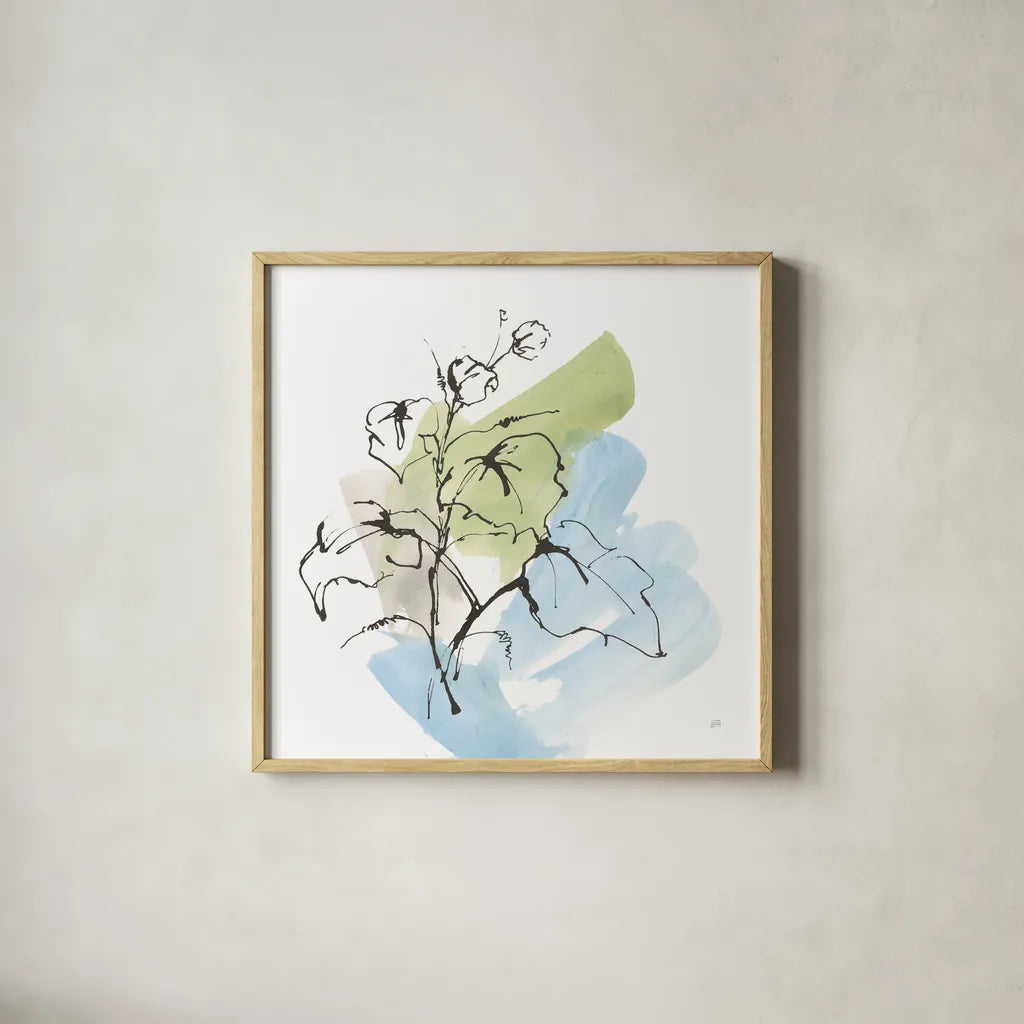 Tinted Ivy II by Chris Paschke. Shown in a natural wood glass frame for a timeless modern aesthetic. Available as an archival giclee rolled canvas, fine art paper, or poster print. SKU 85778a.