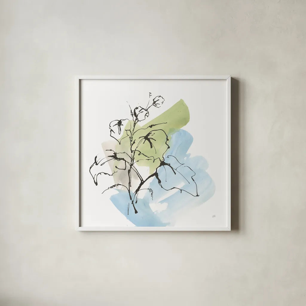 Tinted Ivy II by Chris Paschke. Shown in a crisp white glass frame for a clean and minimalist style. Available as an archival giclee rolled canvas, fine art paper, or poster print. SKU 85778a.