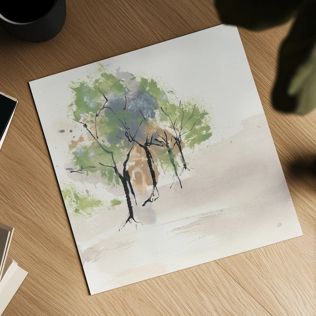 Tinted Treescape I by Chris Paschke. Shown as a detailed flat fine art print, highlighting archival giclee quality. Available as an archival giclee rolled canvas, fine art paper, or poster print. SKU 89505a.