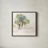 Tinted Treescape I by Chris Paschke. Shown in a sleek black glass frame for a contemporary gallery look. Available as an archival giclee rolled canvas, fine art paper, or poster print. SKU 89505a.