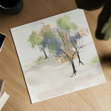Tinted Treescape III by Chris Paschke. Shown as a detailed flat fine art print, highlighting archival giclee quality. Available as an archival giclee rolled canvas, fine art paper, or poster print. SKU 89507a.