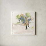 Tinted Treescape III by Chris Paschke. Shown in a crisp white glass frame for a clean and minimalist style. Available as an archival giclee rolled canvas, fine art paper, or poster print. SKU 89507a.