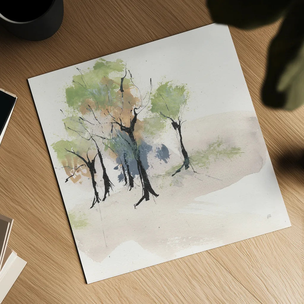 Tinted Treescape IV by Chris Paschke. Shown as a detailed flat fine art print, highlighting archival giclee quality. Available as an archival giclee rolled canvas, fine art paper, or poster print. SKU 89508a.