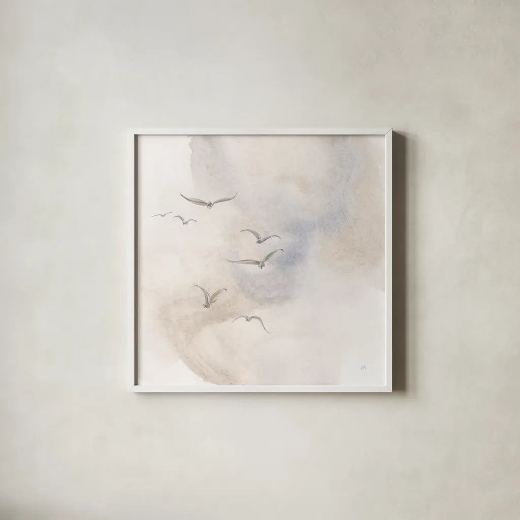 Together I by Chris Paschke. Shown in a crisp white glass frame for a clean and minimalist style. Available as an archival giclee rolled canvas, fine art paper, or poster print. SKU 95442a.