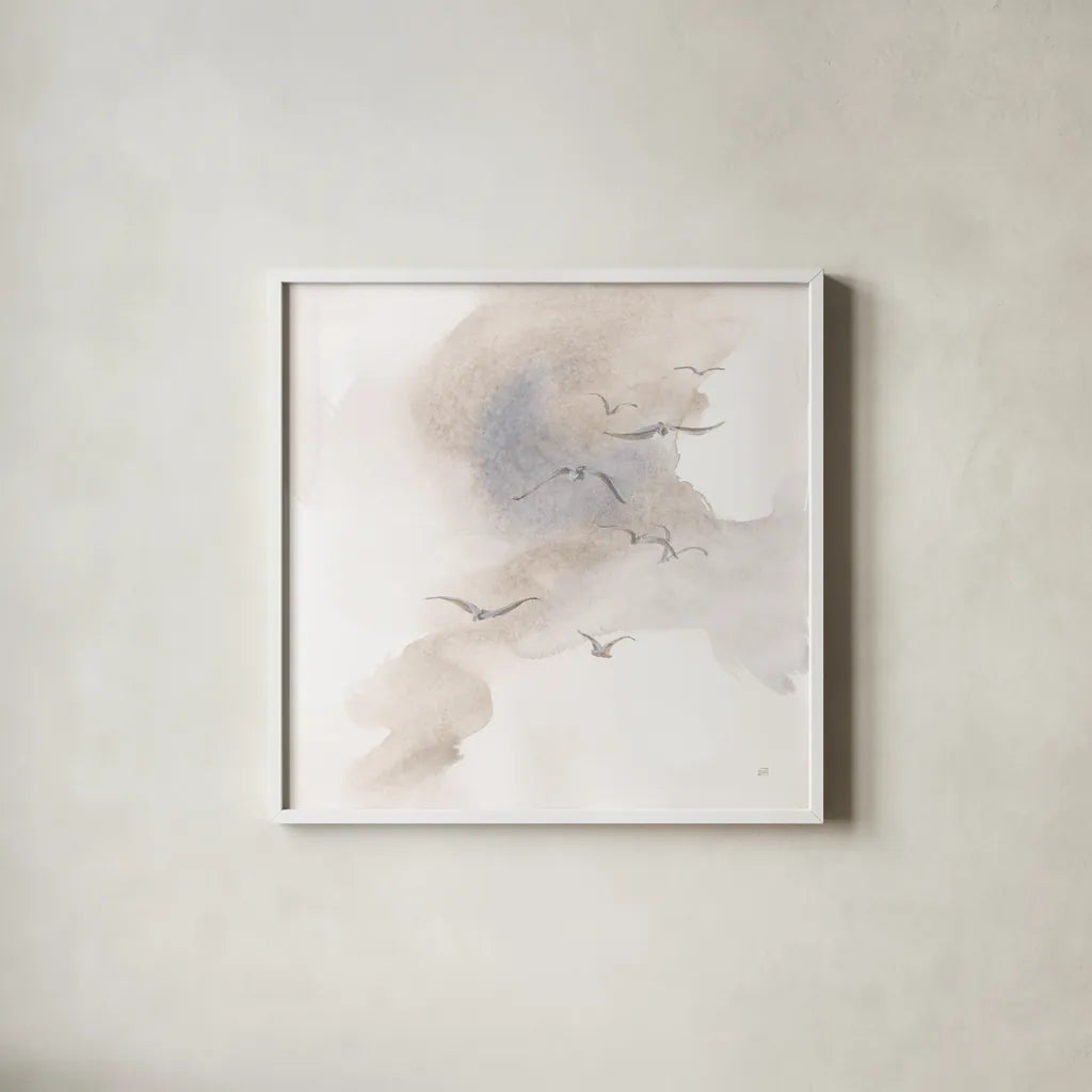 Together III by Chris Paschke. Shown in a crisp white glass frame for a clean and minimalist style. Available as an archival giclee rolled canvas, fine art paper, or poster print. SKU 95444a.