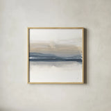 Tonal Blue Gray II by Chris Paschke. Shown in a natural wood glass frame for a timeless modern aesthetic. Available as an archival giclee rolled canvas, fine art paper, or poster print. SKU 74349a.