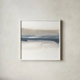 Tonal Blue Gray III by Chris Paschke. Shown in a crisp white glass frame for a clean and minimalist style. Available as an archival giclee rolled canvas, fine art paper, or poster print. SKU 74350a.