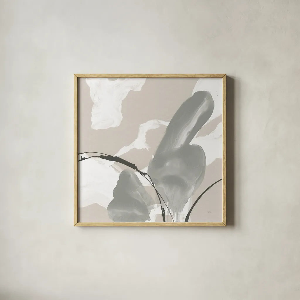 Touch of Gray I by Chris Paschke. Shown in a natural wood glass frame for a timeless modern aesthetic. Available as an archival giclee rolled canvas, fine art paper, or poster print. SKU 75155a.