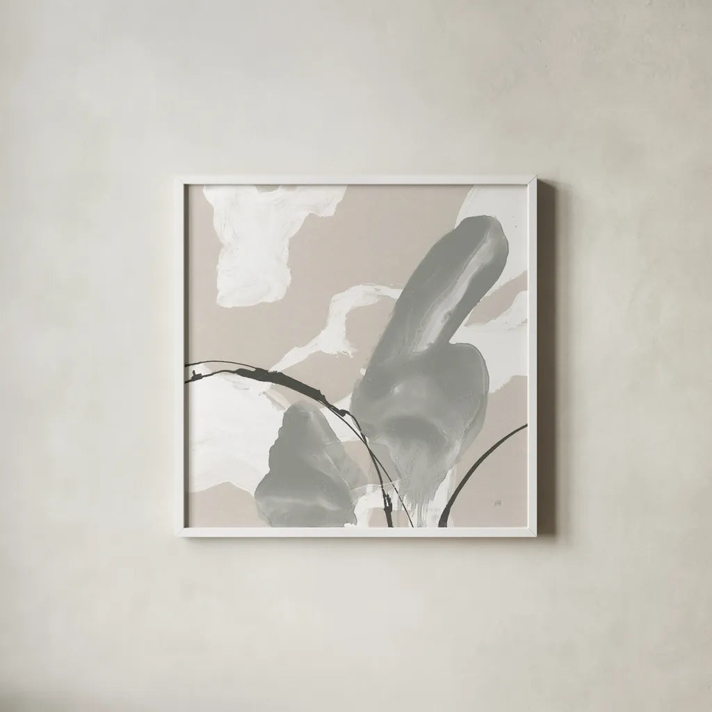 Touch of Gray I by Chris Paschke. Shown in a crisp white glass frame for a clean and minimalist style. Available as an archival giclee rolled canvas, fine art paper, or poster print. SKU 75155a.