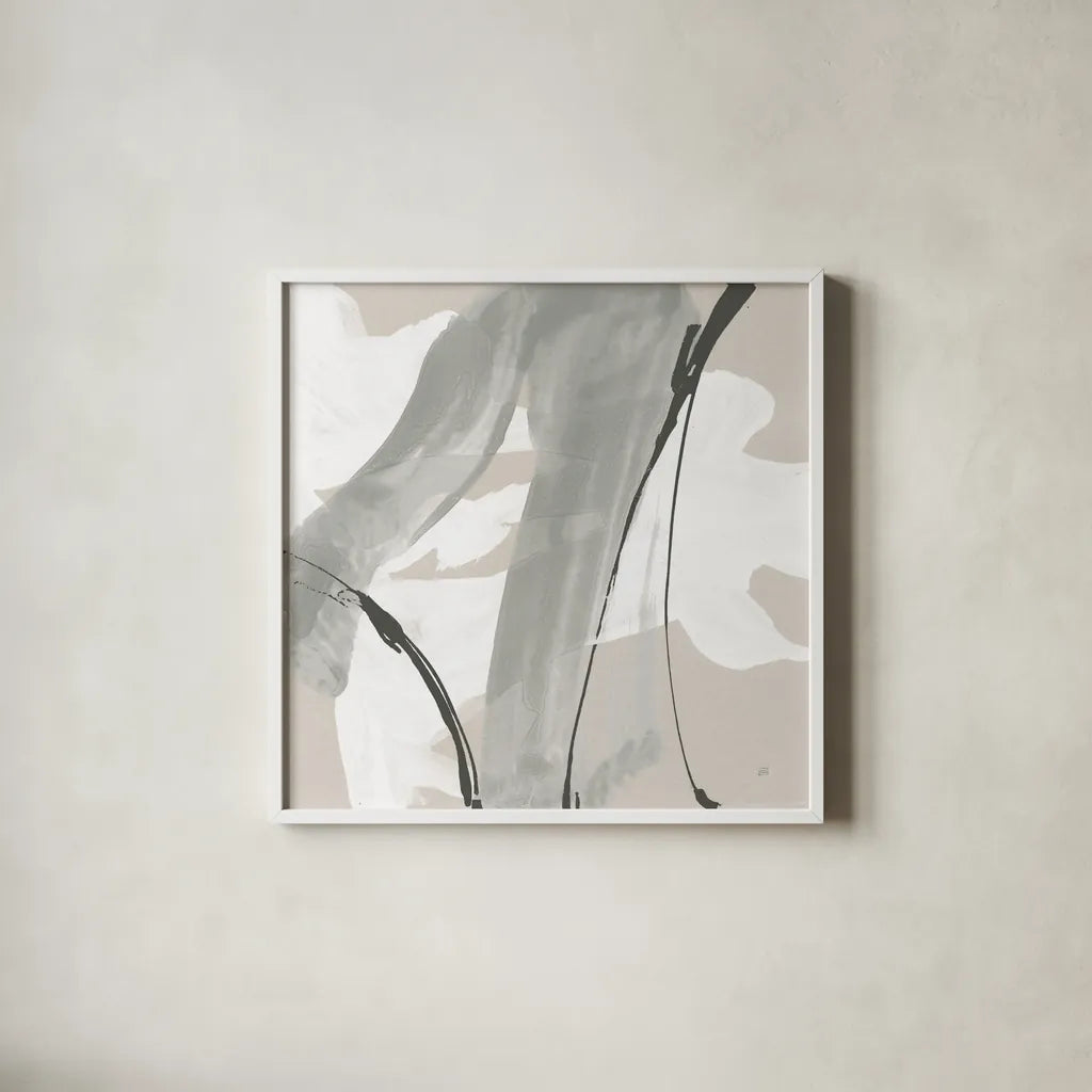 Touch of Gray III by Chris Paschke. Shown in a crisp white glass frame for a clean and minimalist style. Available as an archival giclee rolled canvas, fine art paper, or poster print. SKU 75157a.