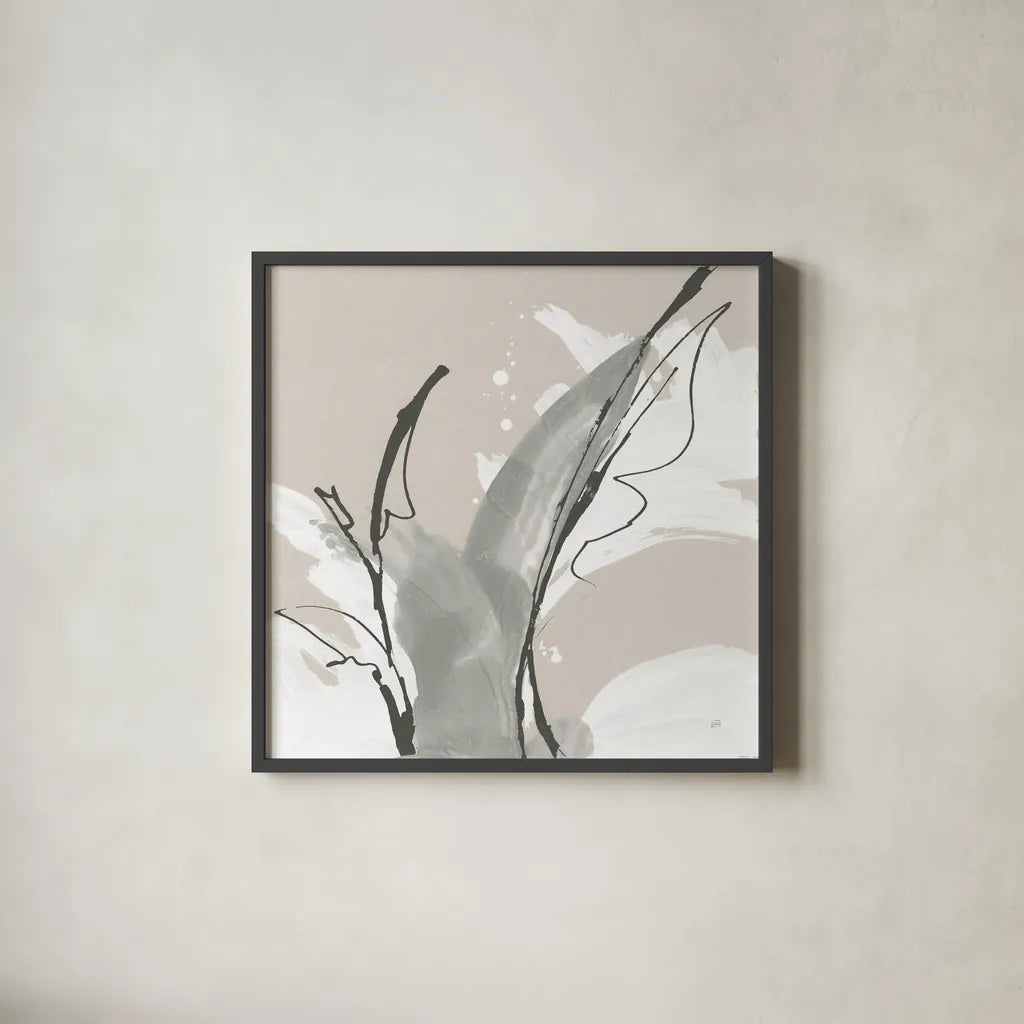 Touch of Gray V by Chris Paschke. Shown in a sleek black glass frame for a contemporary gallery look. Available as an archival giclee rolled canvas, fine art paper, or poster print. SKU 75159a.