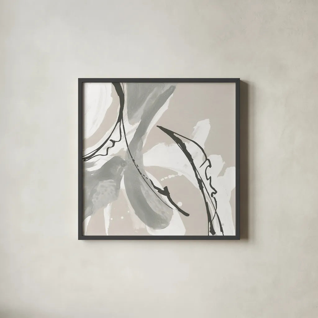 Touch of Gray VI by Chris Paschke. Shown in a sleek black glass frame for a contemporary gallery look. Available as an archival giclee rolled canvas, fine art paper, or poster print. SKU 75160a.