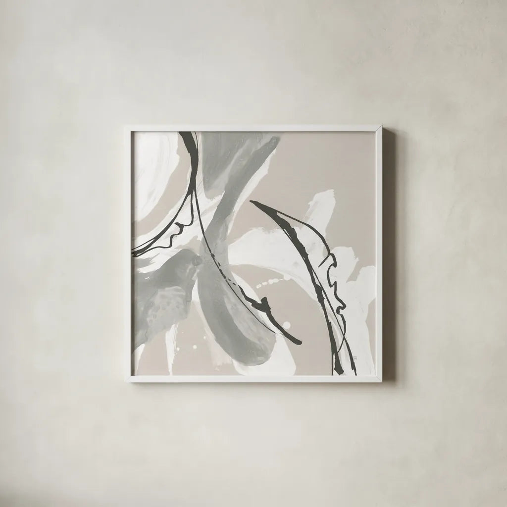 Touch of Gray VI by Chris Paschke. Shown in a crisp white glass frame for a clean and minimalist style. Available as an archival giclee rolled canvas, fine art paper, or poster print. SKU 75160a.