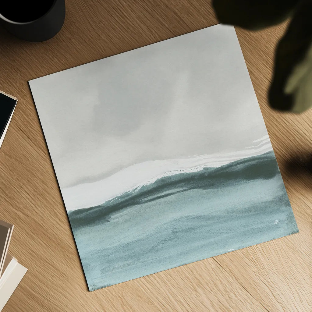 Tranquil Silver Sea II by Chris Paschke. Shown as a detailed flat fine art print, highlighting archival giclee quality. Available as an archival giclee rolled canvas, fine art paper, or poster print. SKU 85289a.