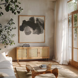 Transitions III by Chris Paschke. Shown in a natural wood frame in a cozy modern living room. Available as an archival giclee rolled canvas, fine art paper, or poster print. SKU 74739a.