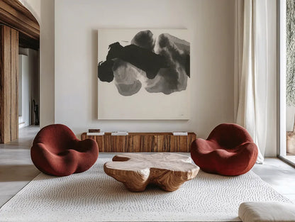 Transitions III by Chris Paschke. Shown as extra-large giant wall art in a modern living room. Available as an archival giclee rolled canvas, fine art paper, or poster print. SKU 74739a.