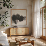 Transitions IV by Chris Paschke. Shown in a natural wood frame in a cozy modern living room. Available as an archival giclee rolled canvas, fine art paper, or poster print. SKU 74740a.