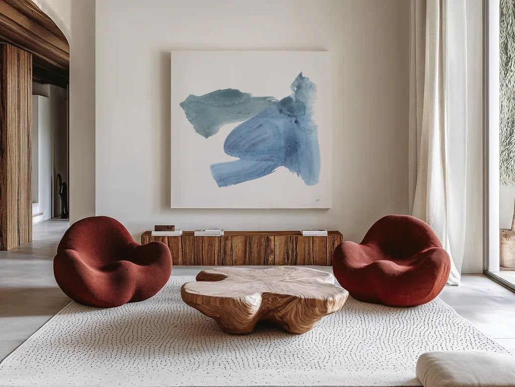 Transitions IV by Chris Paschke. Shown as extra-large giant wall art in a modern living room. Available as an archival giclee rolled canvas, fine art paper, or poster print. SKU 82261a.