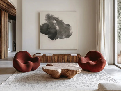 Transitions VI by Chris Paschke. Shown as extra-large giant wall art in a modern living room. Available as an archival giclee rolled canvas, fine art paper, or poster print. SKU 74742a.