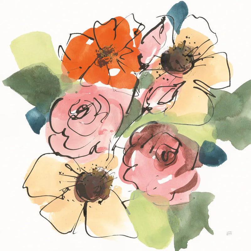 Trend Bouquet IV by Chris Paschke. SKU 91449a. Archival Giclee Fine art print for wall decor.