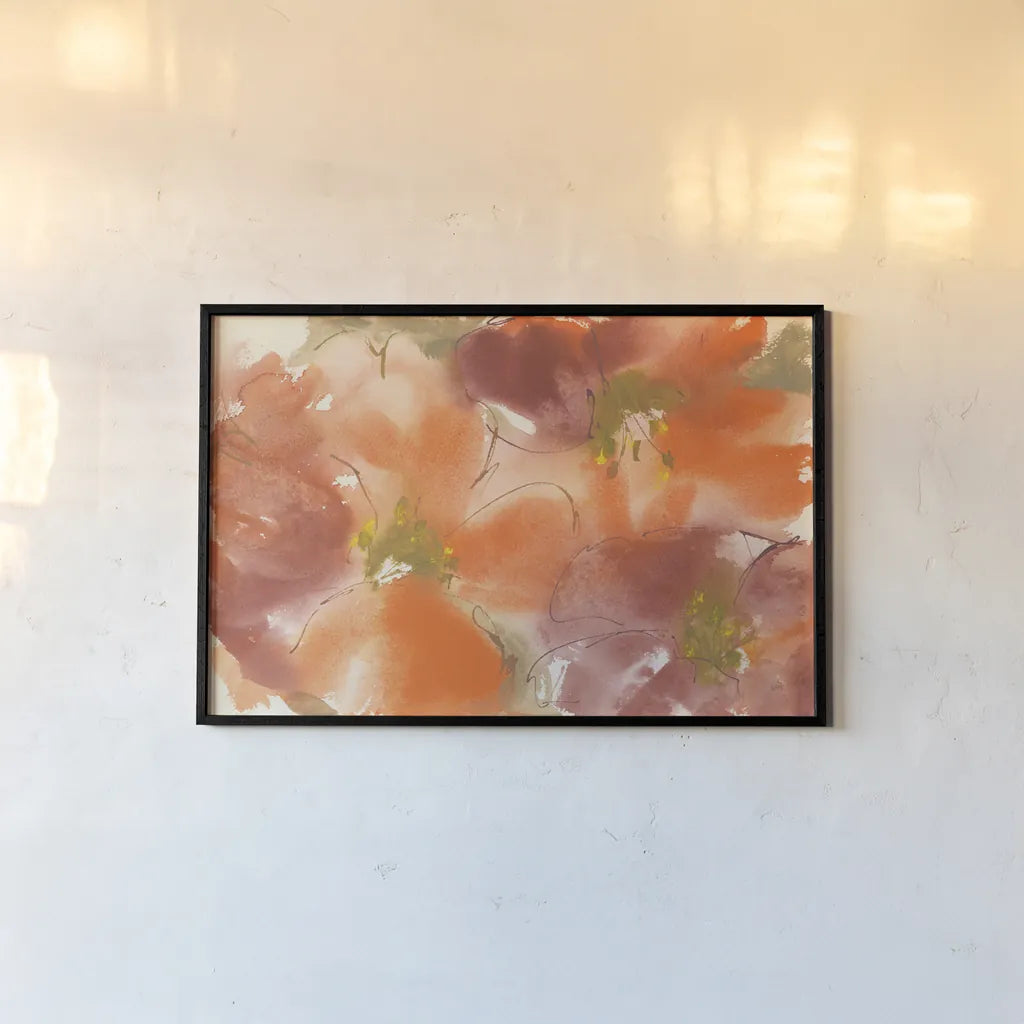 Tribal Lilies I by Chris Paschke. shown as a paper print in a black flame. Available as a archival giclee rolled canvas, fine art paper, or poster print. SKU 50269i.