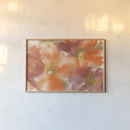 Tribal Lilies I by Chris Paschke. shown as a paper print in a natural frame. Available as a archival giclee rolled canvas, fine art paper, or poster print. SKU 50269i.