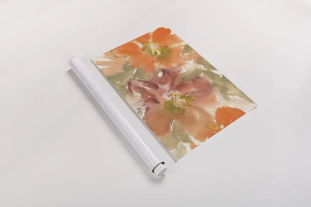 Tribal Lilies II by Chris Paschke. shown as a rolled paper print. Available as archival giclee rolled canvas, fine art paper, or poster print. SKU 50270i.