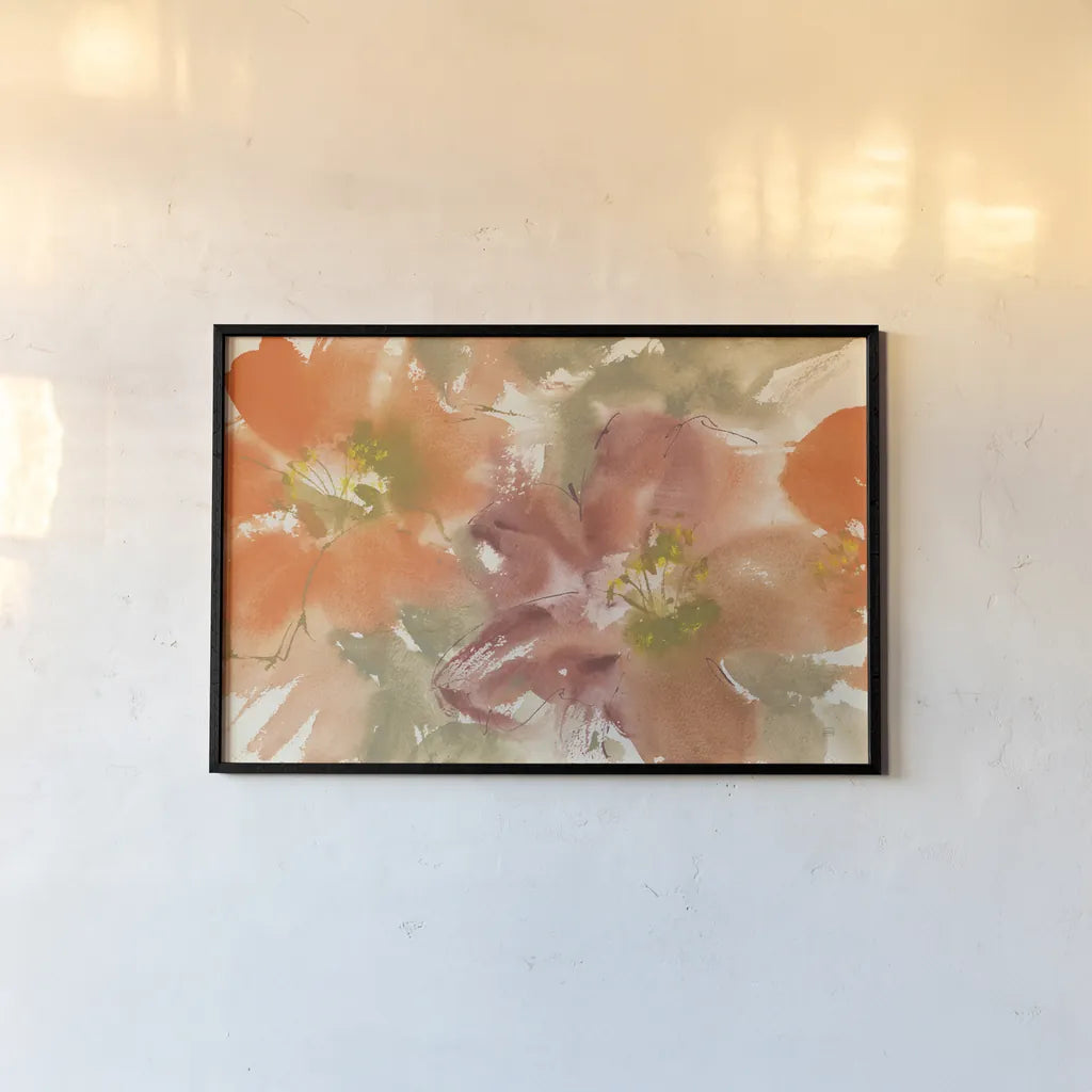 Tribal Lilies II by Chris Paschke. shown as a paper print in a black flame. Available as a archival giclee rolled canvas, fine art paper, or poster print. SKU 50270i.