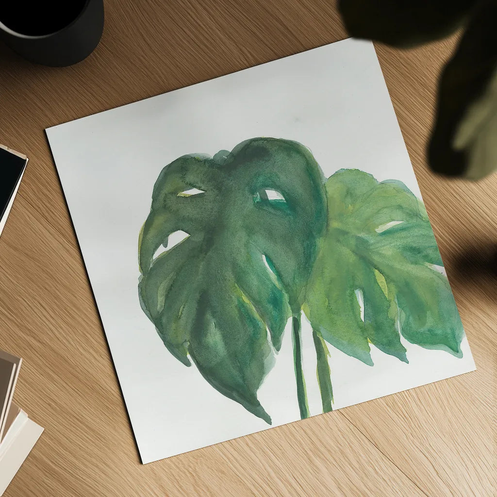 Tropical Palm II by Chris Paschke. Shown as a detailed flat fine art print, highlighting archival giclee quality. Available as an archival giclee rolled canvas, fine art paper, or poster print. SKU 22674a.