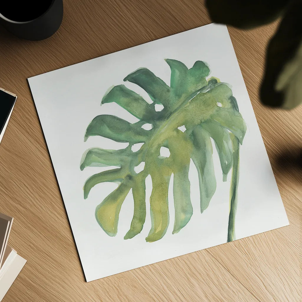 Tropical Palm IV by Chris Paschke. Shown as a detailed flat fine art print, highlighting archival giclee quality. Available as an archival giclee rolled canvas, fine art paper, or poster print. SKU 22676a.