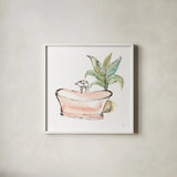 Tub I by Chris Paschke. Shown in a crisp white glass frame for a clean and minimalist style. Available as an archival giclee rolled canvas, fine art paper, or poster print. SKU 66226a.