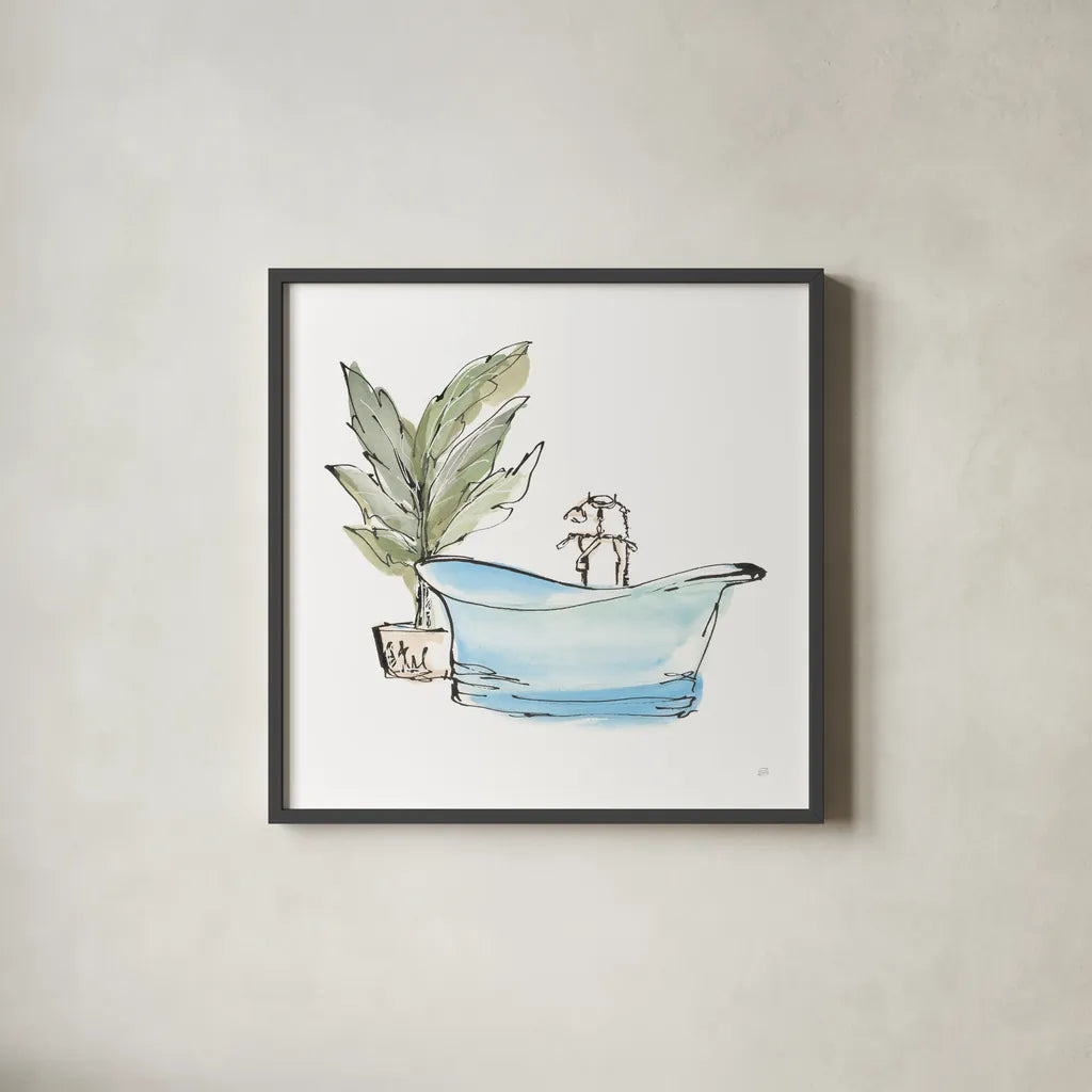 Tub II by Chris Paschke. Shown in a sleek black glass frame for a contemporary gallery look. Available as an archival giclee rolled canvas, fine art paper, or poster print. SKU 66227a.