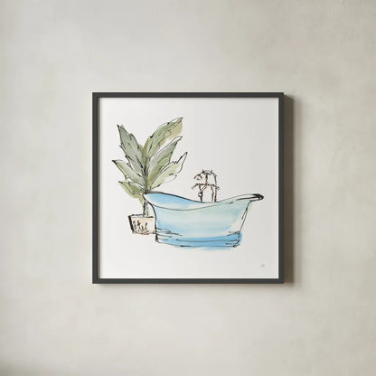 Tub II by Chris Paschke. Shown in a sleek black glass frame for a contemporary gallery look. Available as an archival giclee rolled canvas, fine art paper, or poster print. SKU 66227a.