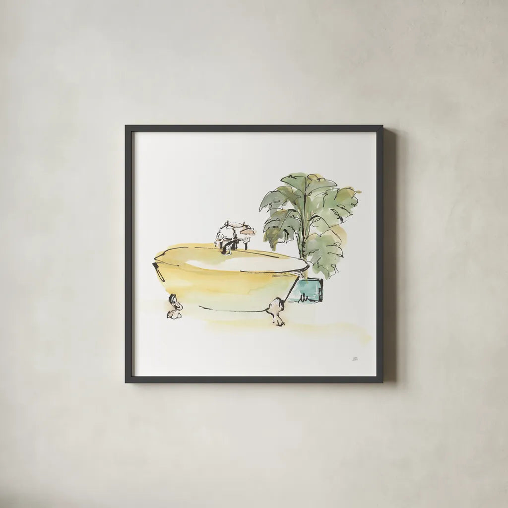 Tub III by Chris Paschke. Shown in a sleek black glass frame for a contemporary gallery look. Available as an archival giclee rolled canvas, fine art paper, or poster print. SKU 66228a.