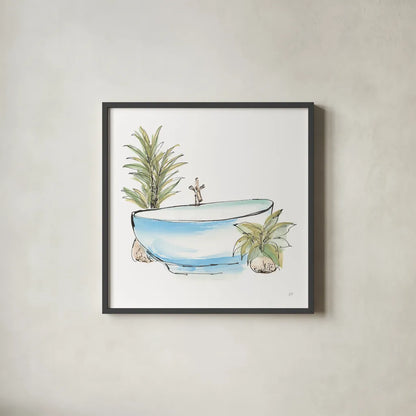 Tub IV by Chris Paschke. Shown in a sleek black glass frame for a contemporary gallery look. Available as an archival giclee rolled canvas, fine art paper, or poster print. SKU 66229a.