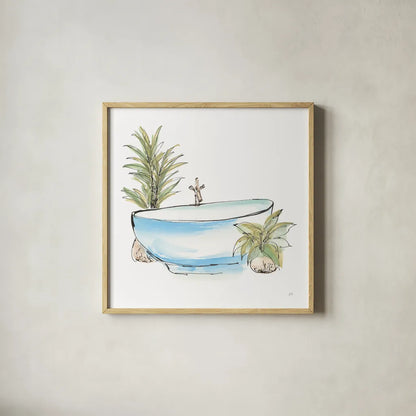Tub IV by Chris Paschke. Shown in a natural wood glass frame for a timeless modern aesthetic. Available as an archival giclee rolled canvas, fine art paper, or poster print. SKU 66229a.