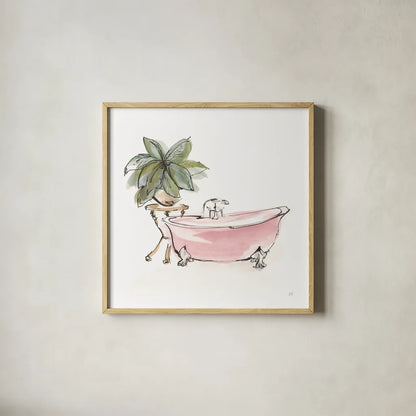 Tub IX by Chris Paschke. Shown in a natural wood glass frame for a timeless modern aesthetic. Available as an archival giclee rolled canvas, fine art paper, or poster print. SKU 66234a.