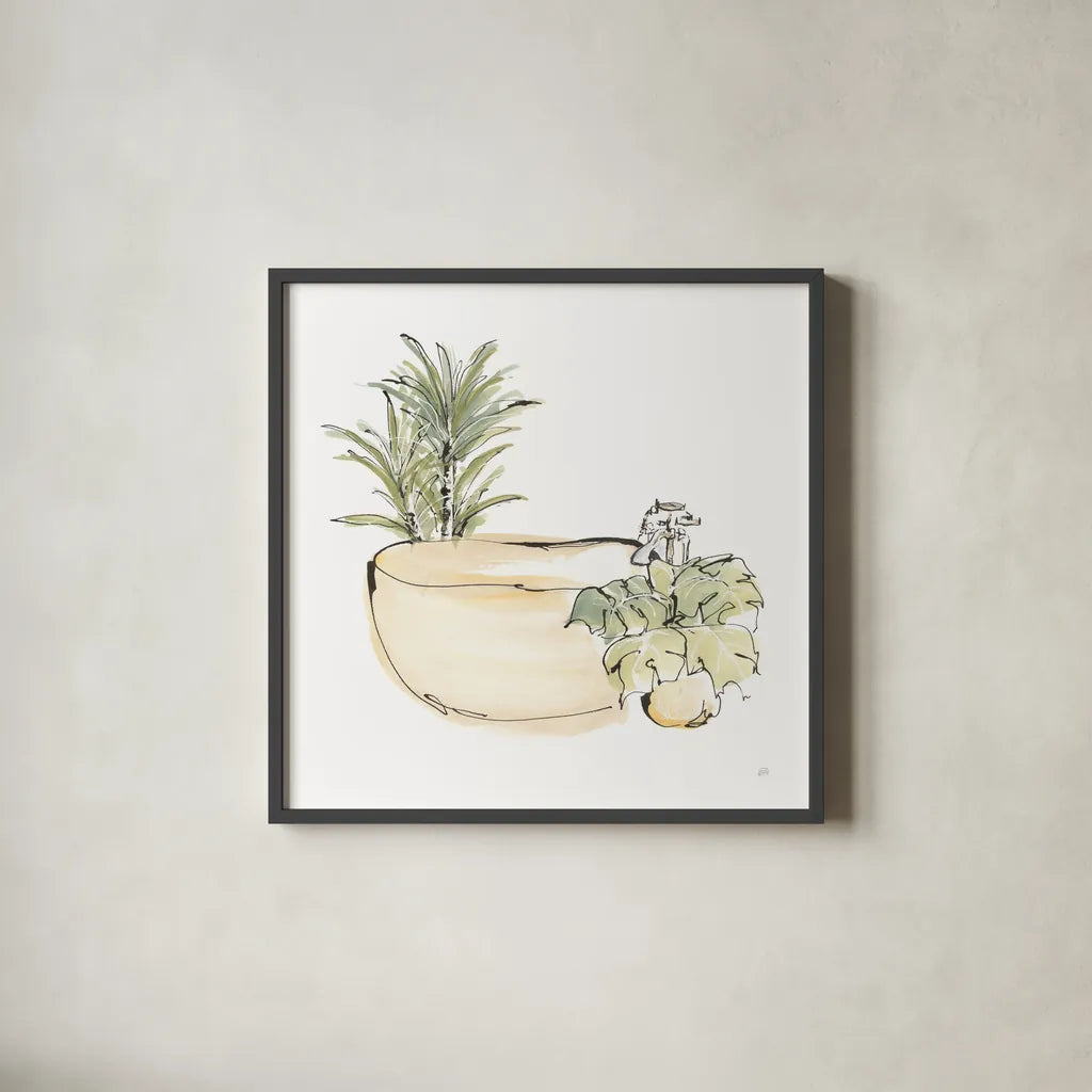 Tub V by Chris Paschke. Shown in a sleek black glass frame for a contemporary gallery look. Available as an archival giclee rolled canvas, fine art paper, or poster print. SKU 66230a.