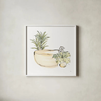 Tub V by Chris Paschke. Shown in a crisp white glass frame for a clean and minimalist style. Available as an archival giclee rolled canvas, fine art paper, or poster print. SKU 66230a.