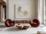 Tub V by Chris Paschke. Shown as extra-large giant wall art in a modern living room. Available as an archival giclee rolled canvas, fine art paper, or poster print. SKU 66230a.