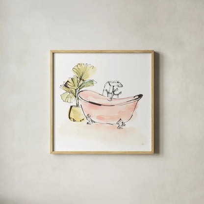 Tub VI by Chris Paschke. Shown in a natural wood glass frame for a timeless modern aesthetic. Available as an archival giclee rolled canvas, fine art paper, or poster print. SKU 66231a.