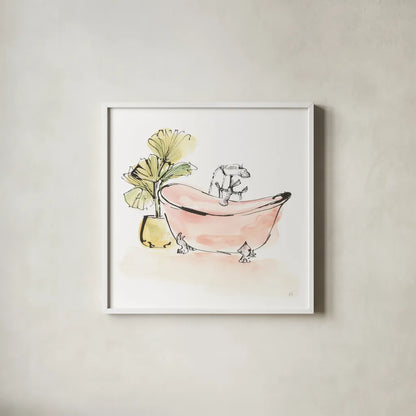 Tub VI by Chris Paschke. Shown in a crisp white glass frame for a clean and minimalist style. Available as an archival giclee rolled canvas, fine art paper, or poster print. SKU 66231a.
