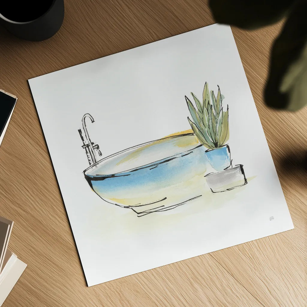 Tub VII by Chris Paschke. Shown as a detailed flat fine art print, highlighting archival giclee quality. Available as an archival giclee rolled canvas, fine art paper, or poster print. SKU 66232a.