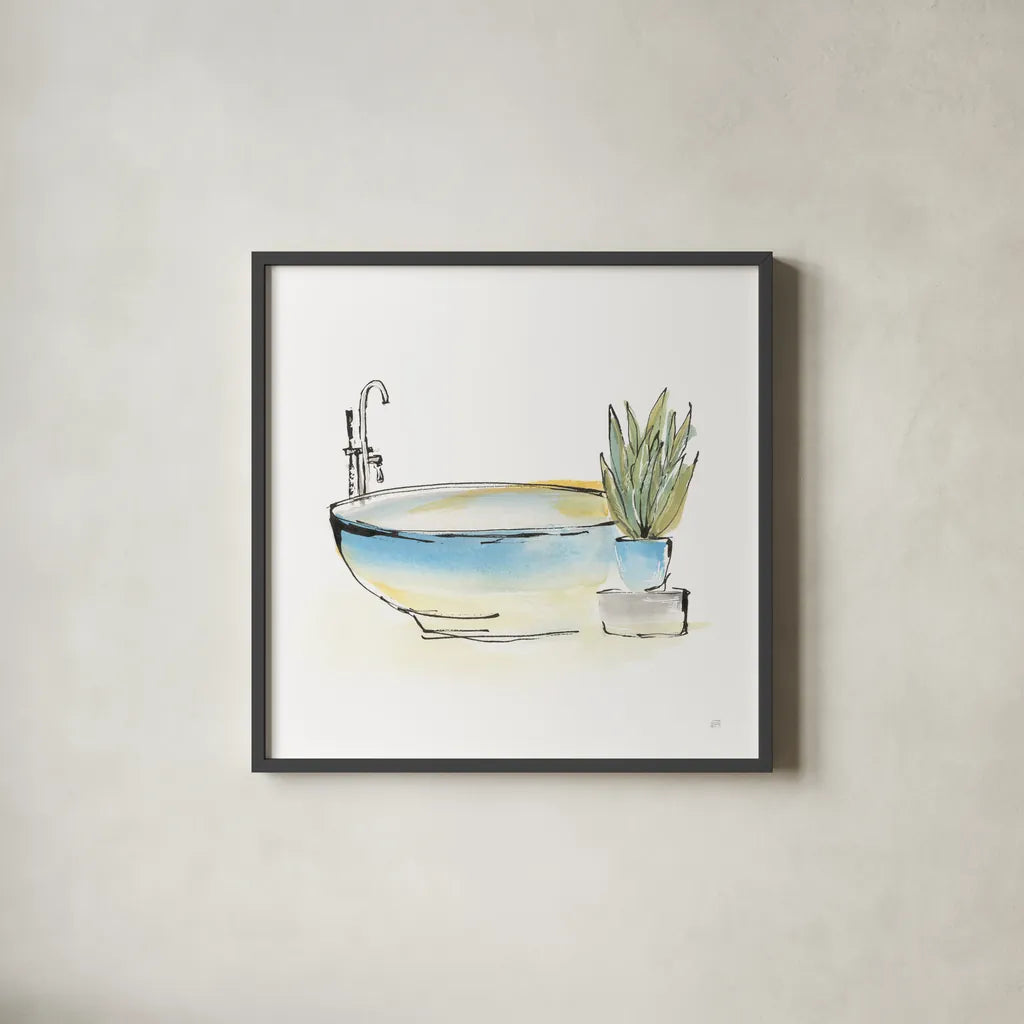 Tub VII by Chris Paschke. Shown in a sleek black glass frame for a contemporary gallery look. Available as an archival giclee rolled canvas, fine art paper, or poster print. SKU 66232a.