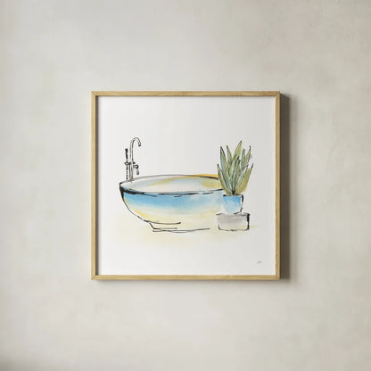 Tub VII by Chris Paschke. Shown in a natural wood glass frame for a timeless modern aesthetic. Available as an archival giclee rolled canvas, fine art paper, or poster print. SKU 66232a.
