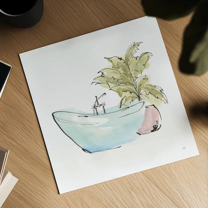 Tub VIII by Chris Paschke. Shown as a detailed flat fine art print, highlighting archival giclee quality. Available as an archival giclee rolled canvas, fine art paper, or poster print. SKU 66233a.